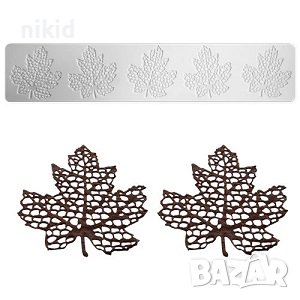 Есенно листо листа есенни дантела силиконов килим молд форма украса торта с фондан шоколад гъмпейст, снимка 1