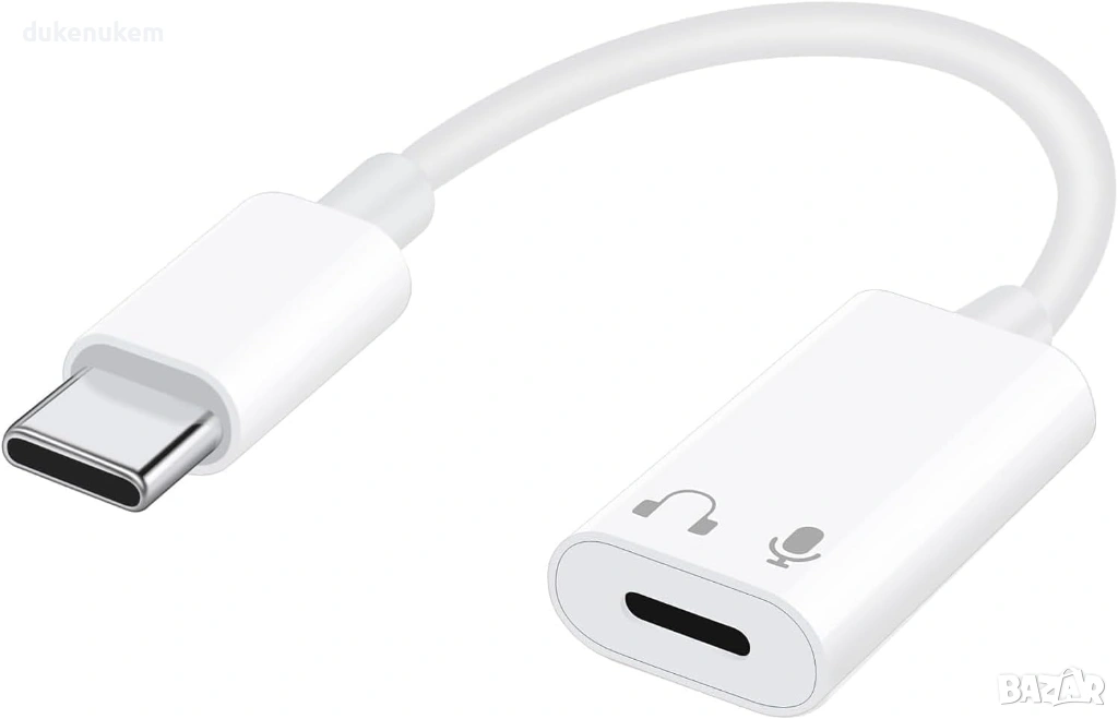 Lightning към USB-C аудио адаптер за слушалки за iPhone 15/16, iPad, MacBook и Android, Type-C, снимка 1