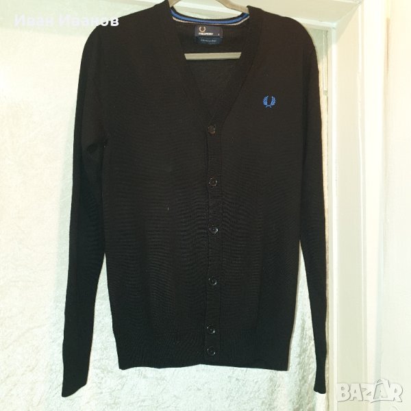 Fred Perry  жилетка с копчета от мериносова вълна размер S, снимка 1