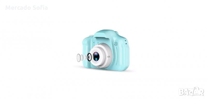 Дигитален детски фотоапарат, камера за снимки, игри и видео, слот за SD карта, Син, снимка 1