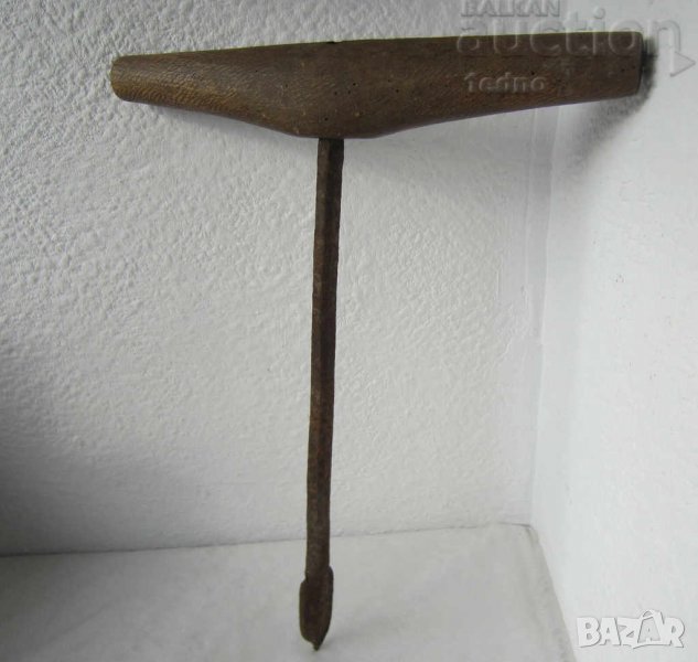 КОВАН голям масивен стар инструмент свредел, маткап, бургия, бургии, фондю, уред, уреди, снимка 1