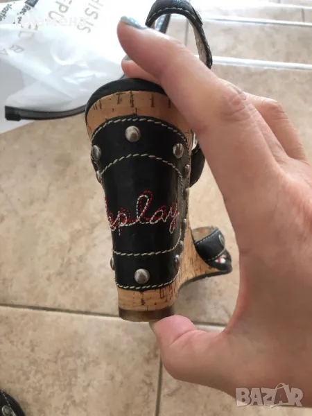 Нови дамски черни сандали Replay 38 номер , снимка 1