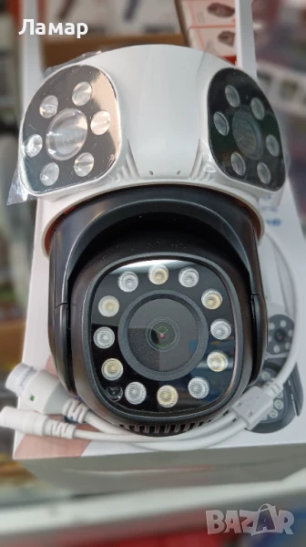Тройна IP камера WiFi приложение iCSee безжична въртяща 12MP, снимка 1