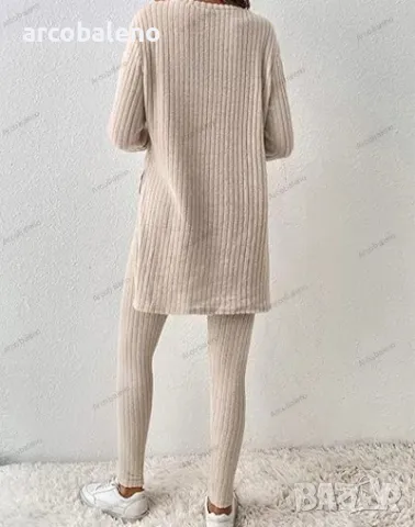 Моден дамски комплект от две части с дълъг ръкав с щампа на букви, снимка 2 - Комплекти - 48312628