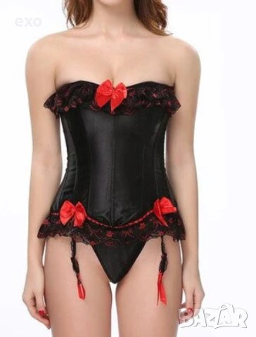 Корсет, Черен корсет, Корсет с дантела, снимка 4 - Корсети, бюстиета, топове - 43299686