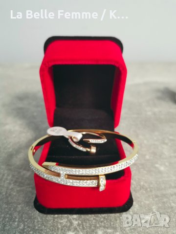 Комплект гривна и пръстен във формата на пирон, снимка 4 - Бижутерийни комплекти - 38195556