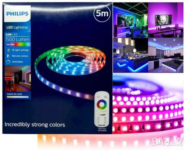 PHILIPS LED ЛЕНТА 5M ДИСТАНЦИОННО 24W, снимка 1