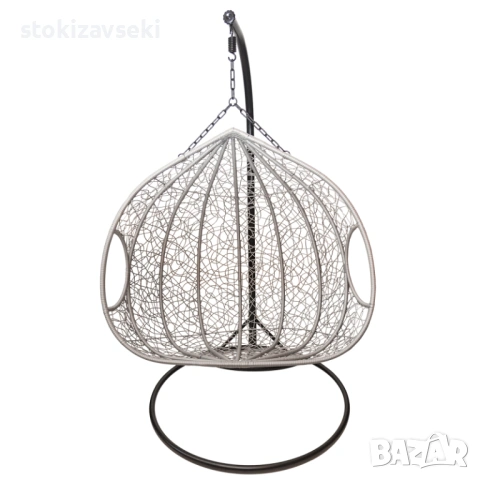 Висяща двойна люлка – кресло, снимка 3 - Градински мебели, декорация  - 53508029