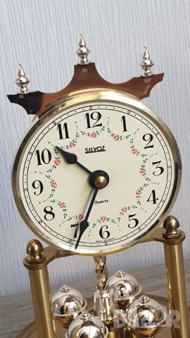 Немски кварцов настолен часовник silvoz, снимка 4 - Антикварни и старинни предмети - 43790670