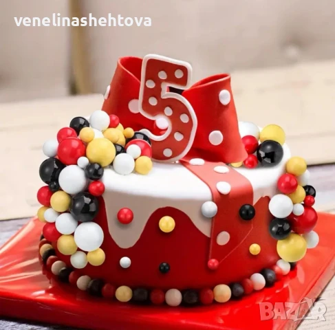 108 броя червени жълти черни бели топчета топки на тел от стиропор за декорация на торта , снимка 3 - Други - 51028849