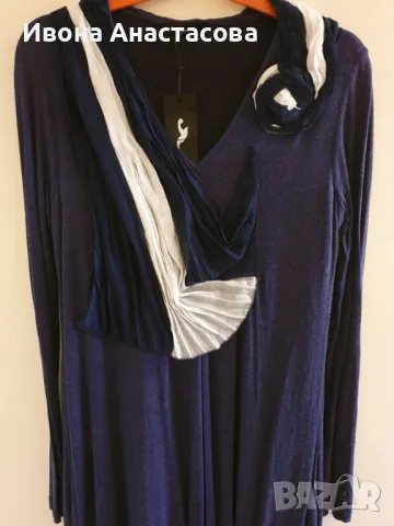 ИНТЕРЕСНА, СИНЯ РОКЛЯ ХЛ, снимка 3 - Рокли - 48327803