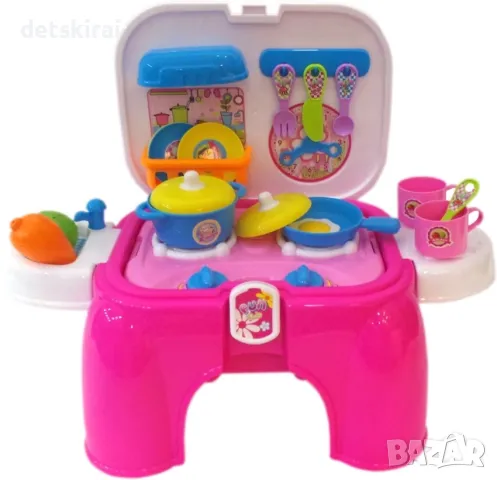 Детска кухна в столче таборетка, снимка 2 - Кукли - 47947091