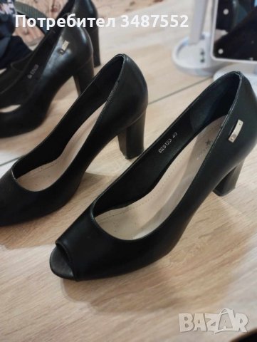 Черни обувки , снимка 1 - Дамски обувки на ток - 43593990