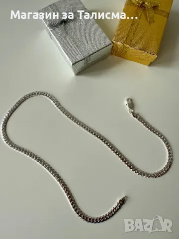 Печат 925 Сребърна верижка - синджир - Дължина 50см, снимка 3 - Колиета, медальони, синджири - 49110884