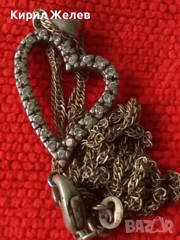 СРЕБЪРЕН ПЕНДАНТ СЪРЧИЦЕ СРЕБРО 925 с ЦИРКОНИ и СРЕБЪРНА 925 ВЕРИЖКА с ПОСРЕБРЕНА ЗАКОПЧАЛКА 49772, снимка 13 - Колиета, медальони, синджири - 50489534
