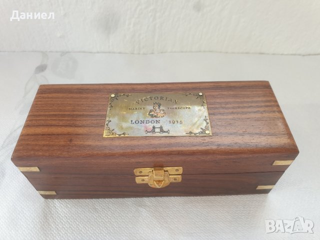 Далекоглед бронзов с античен дизайн в дървена кутия, снимка 9 - Подаръци за мъже - 43052007
