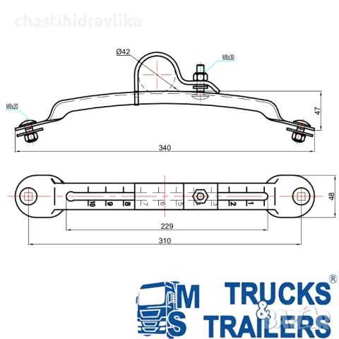 Поцинкована монтажна скоба за калник Ø42 60167110, снимка 2 - Части - 48375993