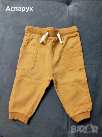 Бебешко памучно анцужено долнище с връзки за деца 6-9 месеца.
