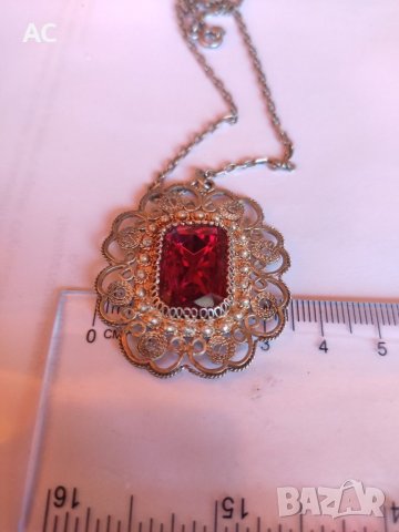 Сребърно колие, снимка 3 - Колиета, медальони, синджири - 38491924