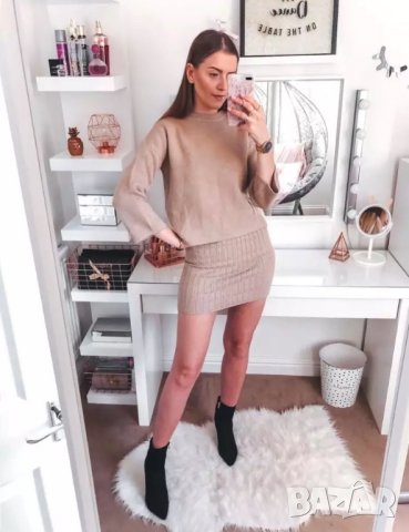 Комплект плетиво (рокля + пуловер), снимка 6 - Рокли - 27153832