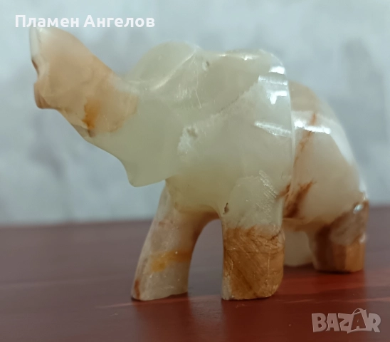 Фугурка-слон от мраморен оникс, снимка 8 - Декорация за дома - 51898919