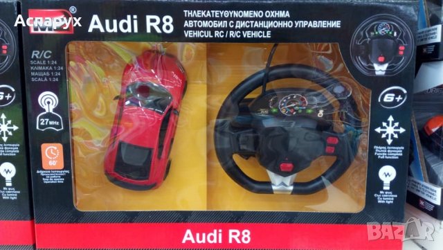 Спортен автомобил AUDI R8 с дистанционно управление волан 1:24, снимка 6 - Коли, камиони, мотори, писти - 33419802