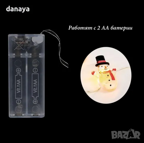 5293 Светещи коледни лампички с форма на Снежен човек, снимка 4 - Декорация за дома - 47544549