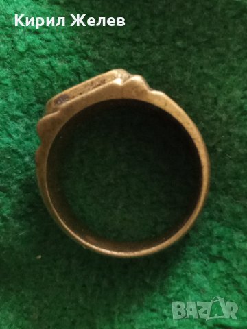 Стар Пръстен Бронзов ПОЗЛАТА РЕТРО ОРНАМЕНТИКА РЪЧНА ИЗРАБОТКА 21901, снимка 5 - Антикварни и старинни предмети - 33370998