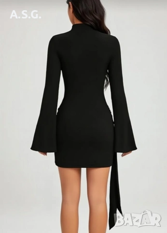 Къса черна рокля, снимка 2 - Рокли - 53301554