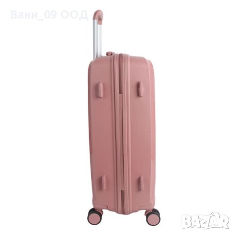 Луксозен куфар в розов цвят, с колелца, снимка 5 - Куфари - 43788064