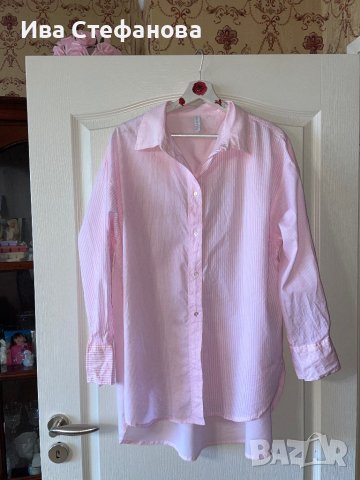 Нова oversized бебешко розова розов цвят риза овърсайз нежно розово рае , снимка 7 - Ризи - 43654776