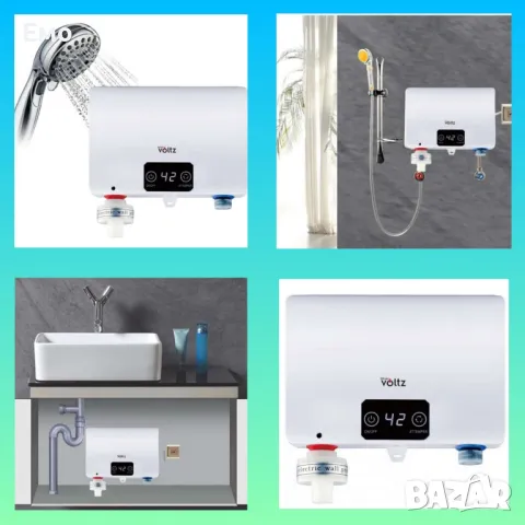 Проточен бойлер - 5500W, до 55° Сензорен панел, Бял