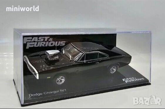Dodge Charger R/T 1970 Fast and Furious - мащаб 1:43 на DeAgostini моделът е нов в PVC дисплей-кейс, снимка 6 - Колекции - 43881765