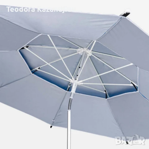 Плажен чадър Muhler с размери 190 x 207 см. за пълна защита и интелигентен комфорт, снимка 1