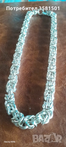 174/Сребърен Синджир Кралска плетка-112грама., снимка 1 - Колиета, медальони, синджири - 53050230