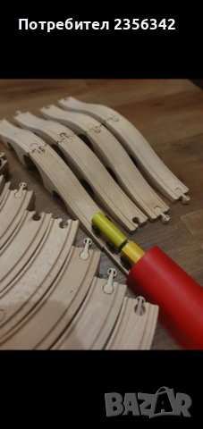 Дървено влакче с вагони и релси Икеа, снимка 5 - Влакчета, самолети, хеликоптери - 52680356