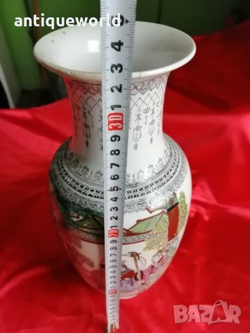 Стара Китайска Ваза около 1900г. Маркирана!Династия ЦИН, снимка 7 - Антикварни и старинни предмети - 35280968