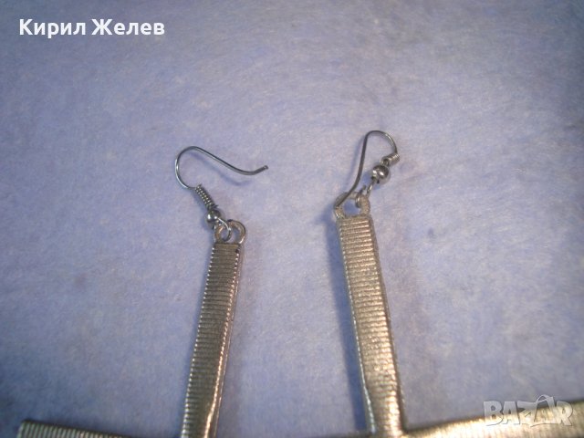 ПОСРЕБРЕНИ МОДНИ ГОЛЕМИ КРЪСТОВИДНИ АРТ ОБЕЦИ с ФАСЕТИРАНИ КРИСТАЛИ 27522, снимка 9 - Обеци - 36901719