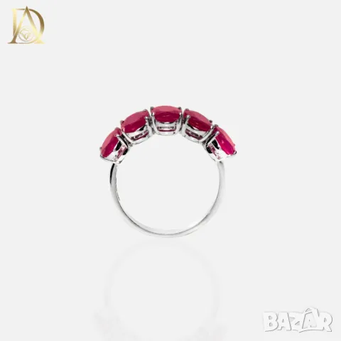 Нов Златен Пръстен с 4.38кт Естествени Рубини, снимка 3 - Пръстени - 48461706