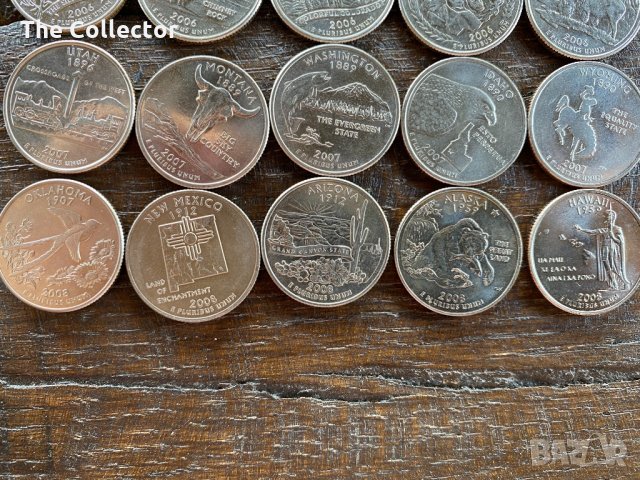 Уникална пълна колекция монети 25 цента, 1/4 долар., снимка 8 - Нумизматика и бонистика - 33576677