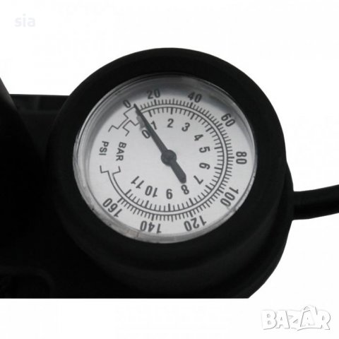 Помпа ръчна с манометър, крачна помпа, снимка 2 - Аксесоари за велосипеди - 39018364