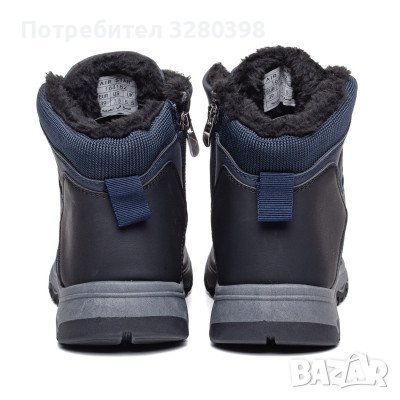 Зимни обувки с връзки и цип в тъмно син цвят, снимка 5 - Дамски боти - 43485517