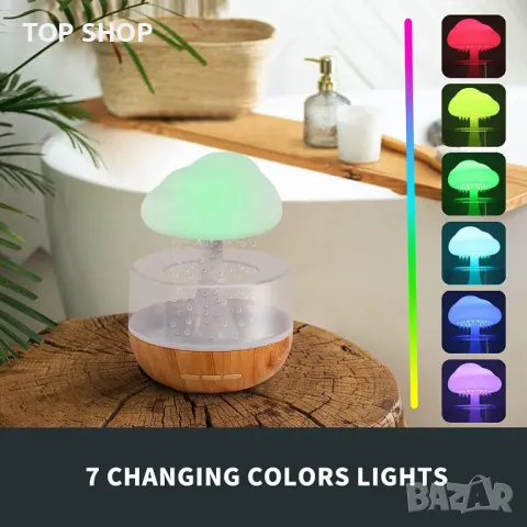 Дизайнерска лампа- овлажнител  дъждовен облак от FOEZOE, снимка 4 - Декорация за дома - 48500180