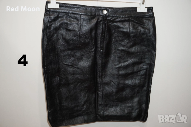 Лот от 10 Кожени Поли от Естествена и Изкуствена кожа Sara Kelly/Zara/H&M/TopShop/BikBok, снимка 4 - Поли - 52222062