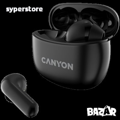 Безжични слушалки тапи, CANYON TWS-5, Черен, SS301540, снимка 2 - Bluetooth слушалки - 39956621