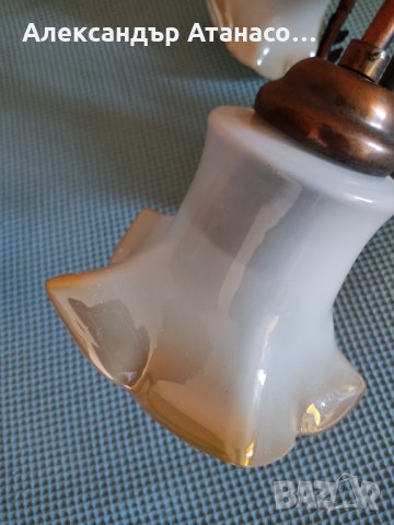 Класически полилей с 3 крушки, орнаменти от месинг и дърво, румънски, снимка 9 - Полилеи - 34999587