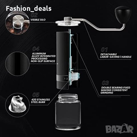 Нова Черна ръчна кафемелачка неръждаема стомана Подарък, снимка 4 - Други стоки за дома - 42988566