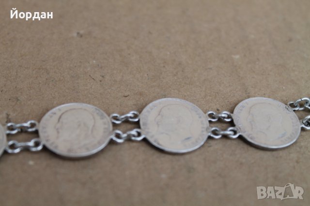 Дамска гривна от сребърни монети, снимка 3 - Антикварни и старинни предмети - 37910337
