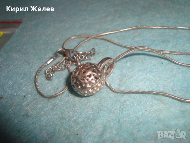 ПОСРЕБРЕН КРИСТАЛЕН НЕЖЕН АРТ МЕДАЛЬОН АЖУРЕН 7168, снимка 3 - Колиета, медальони, синджири - 35272060