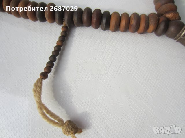 Стара дървена молитвена броеница от Тибет, снимка 3 - Антикварни и старинни предмети - 32730587